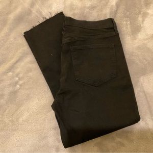 GAP black jeans mid rise slim fit unfinished hem NWT